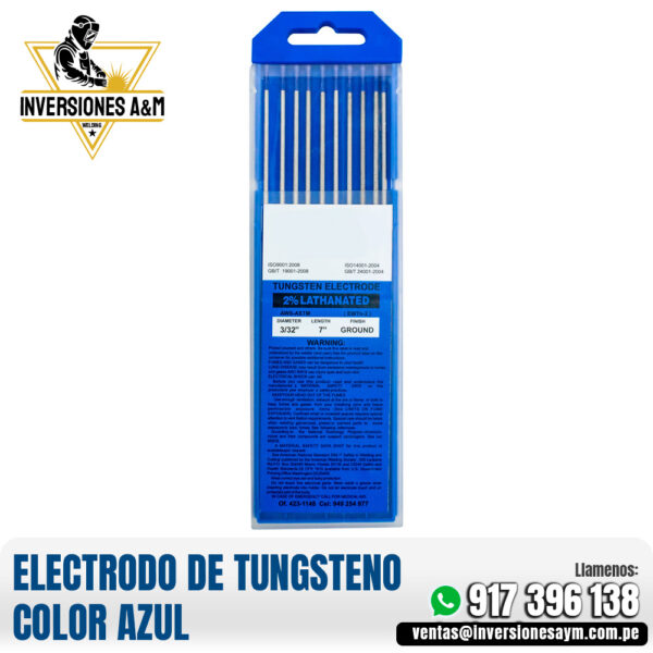 ELECTRODO DE TUNGSTENO COLOR AZUL