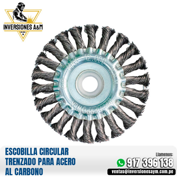 ESCOBILLA CIRCULAR TRENZADO PARA ACERO AL CARBONO