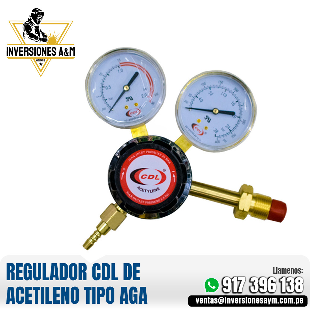 REGULADOR CDL DE ACETILENO TIPO AGA- REGULADOR CDL DE ACETILENO TIPO AGA