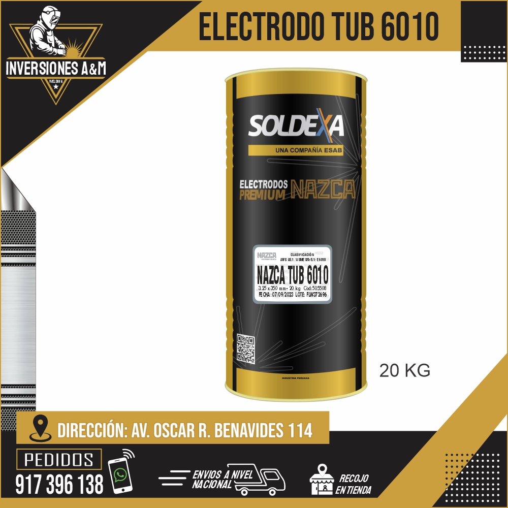 ELECTRODO NAZCA TUB 6010 SOLDEXA ELECTRODO NAZCA TUB 6010 SOLDEXA