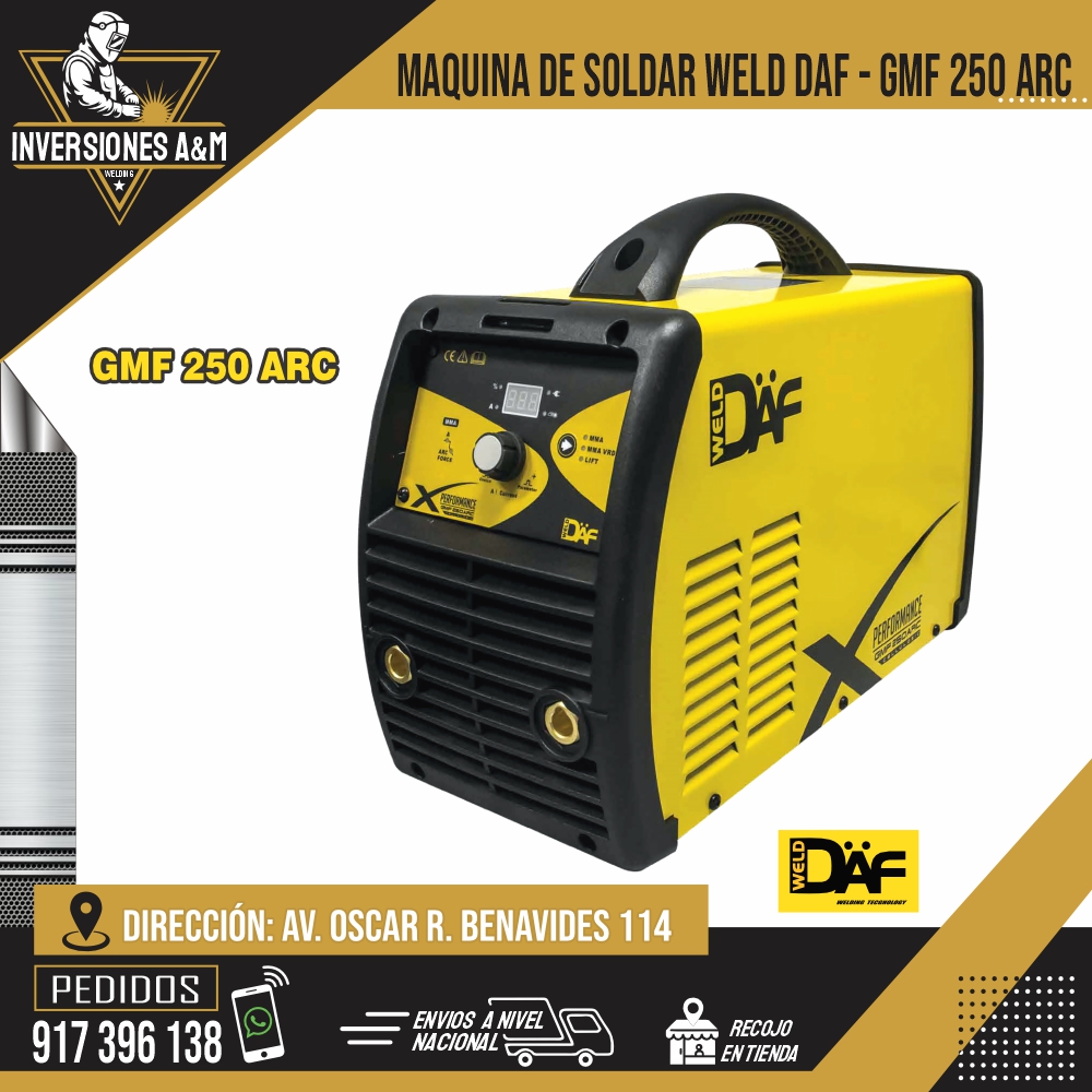MAQUINA DE SOLDAR WELD DAF - GMF 250 ARC MAQUINA DE SOLDAR WELD DAF - GMF 250 ARC