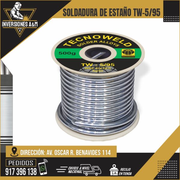 SOLDADURA DE ESTAÑO TW-5-95 TECNOWELD