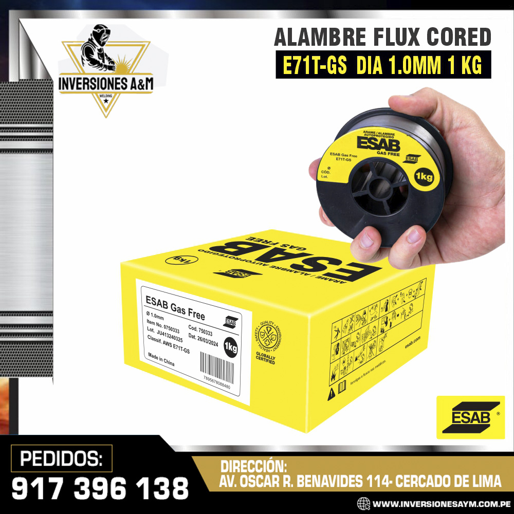ALAMBRE-FLUX-CORE-E71T-GS-1KG-ESAB.jpg ALAMBRE FLUX CORED E71T-GS 1KG - ESAB - Imagen 1