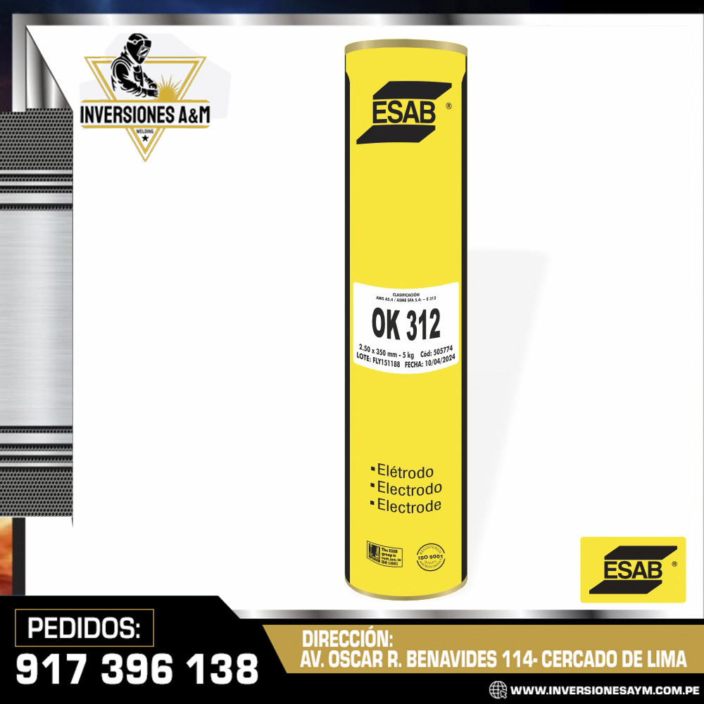 ELECTRODO-OK-312-ESAB.jpg ELECTRODO OK 312 - ESAB - Imagen 1