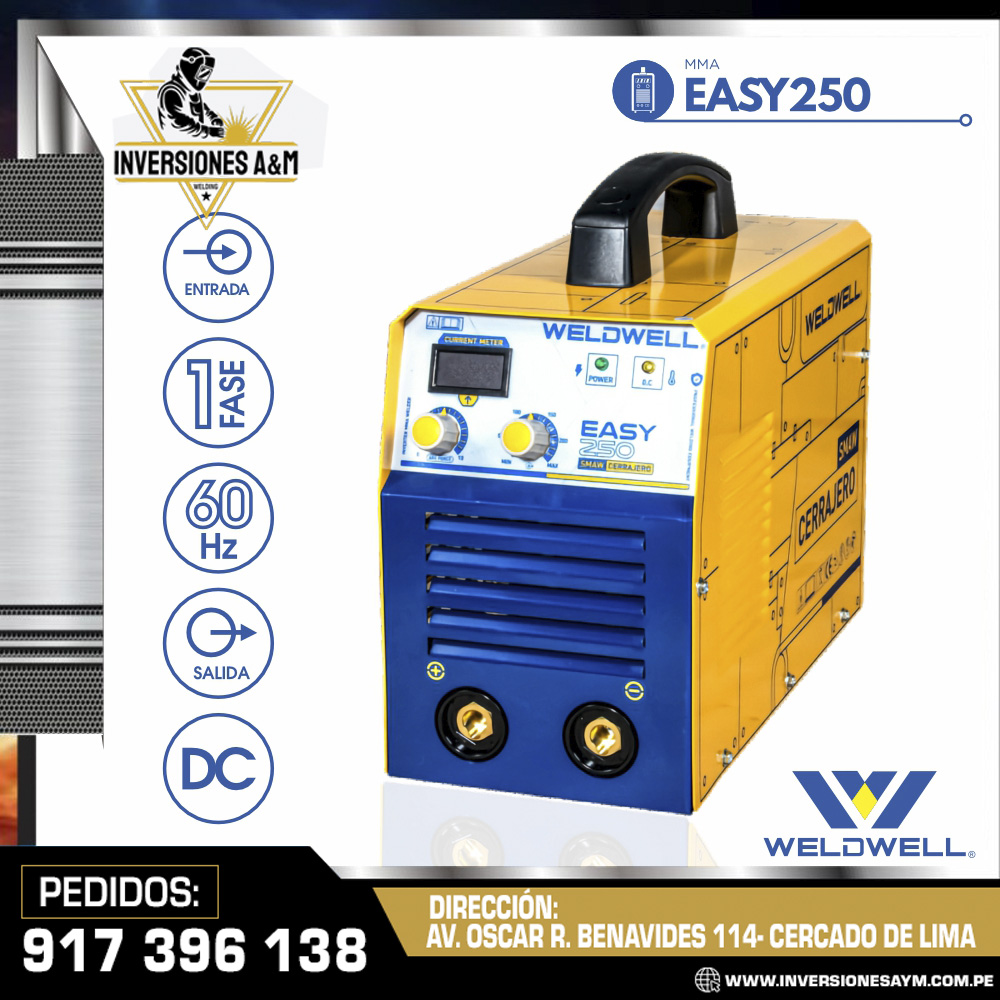 MAQUINA-DE-SOLDAR-EASY-250-WELDWELL®.jpg MAQUINA DE SOLDAR EASY 250 - WELDWELL® - Imagen 1