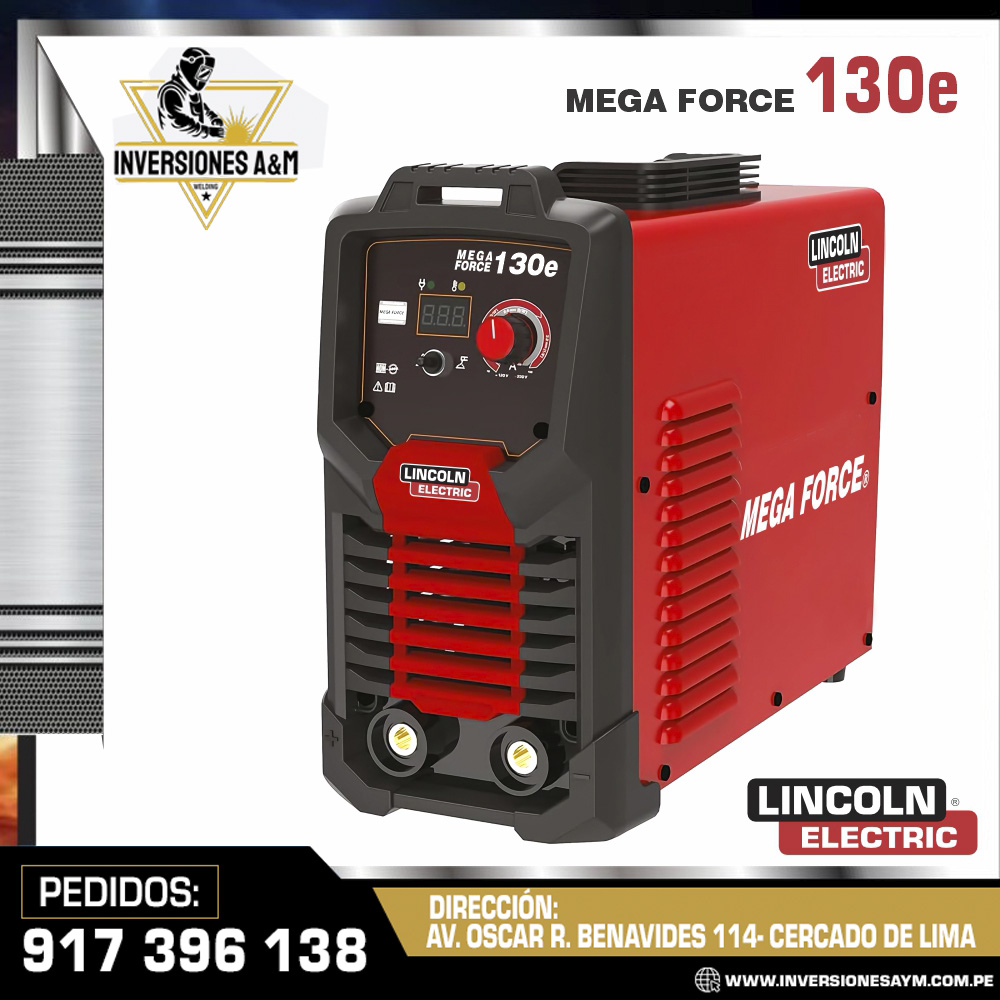 MAQUINA-DE-SOLDAR-MEGA-FORCE-130e-LINCOLN®.jpg MAQUINA DE SOLDAR MEGA FORCE 130e - LINCOLN® - Imagen 1