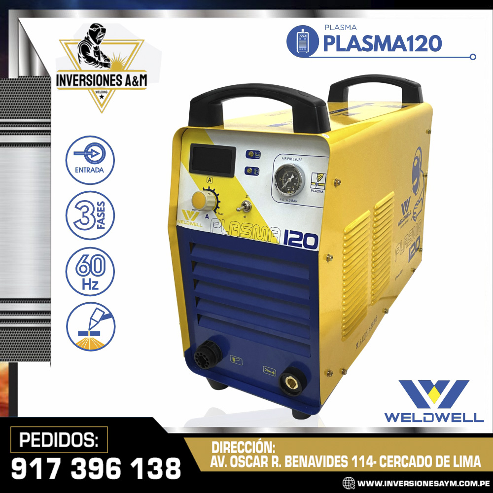 MAQUINA-DE-SOLDAR-PLASMA-120-WELDWELL®.jpg MAQUINA DE SOLDAR PLASMA 120 - WELDWELL® - Imagen 1