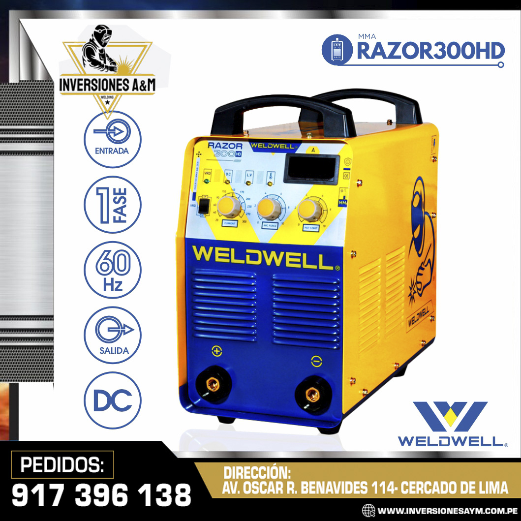 MAQUINA-DE-SOLDAR-RAZOR-300HD-WELDWELL®-2.jpg MAQUINA DE SOLDAR RAZOR 300HD - WELDWELL® - Imagen 1