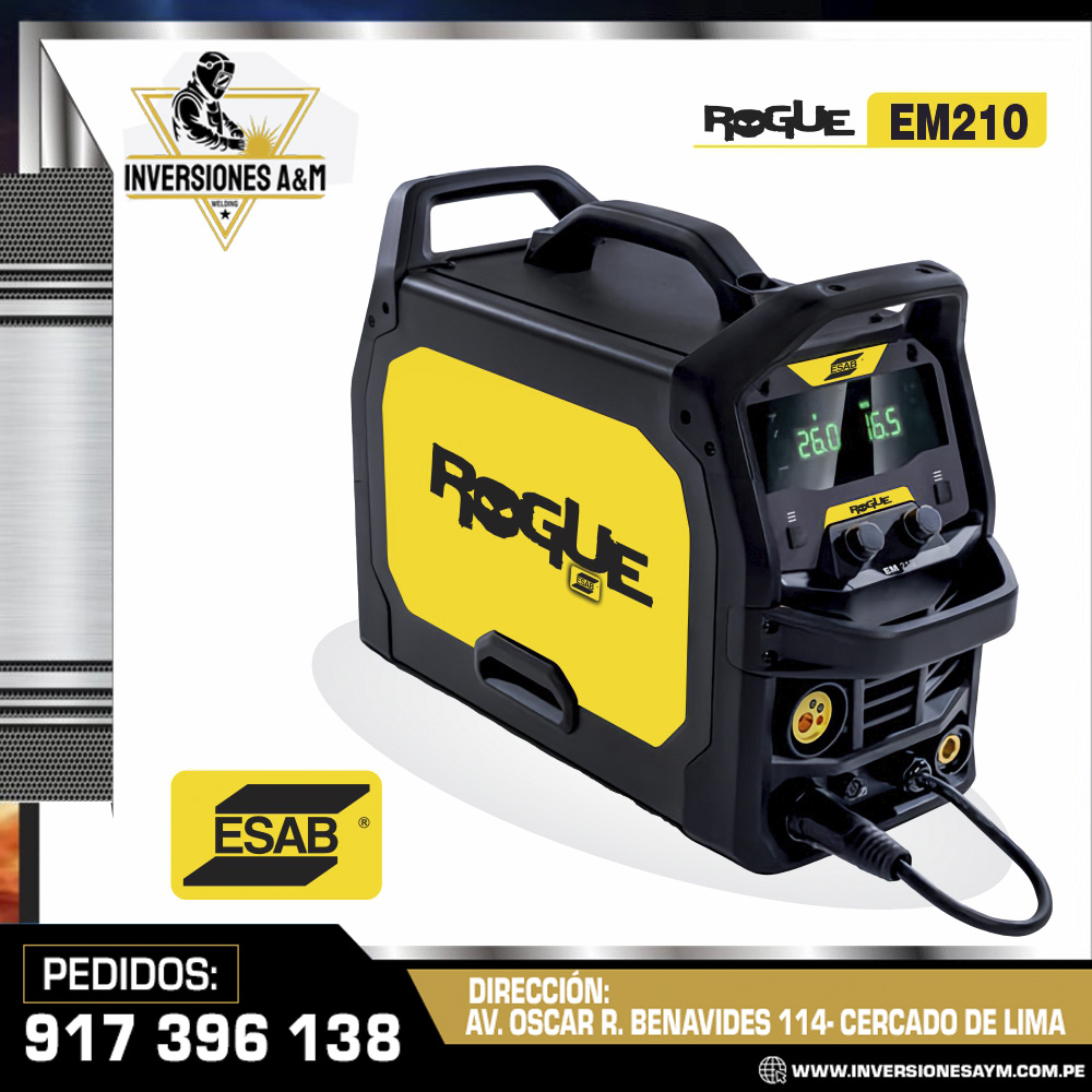 MAQUINA-DE-SOLDAR-ROGUE-EM-210-ESAB.jpg MAQUINA DE SOLDAR ROGUE EM 210 - ESAB - Imagen 1