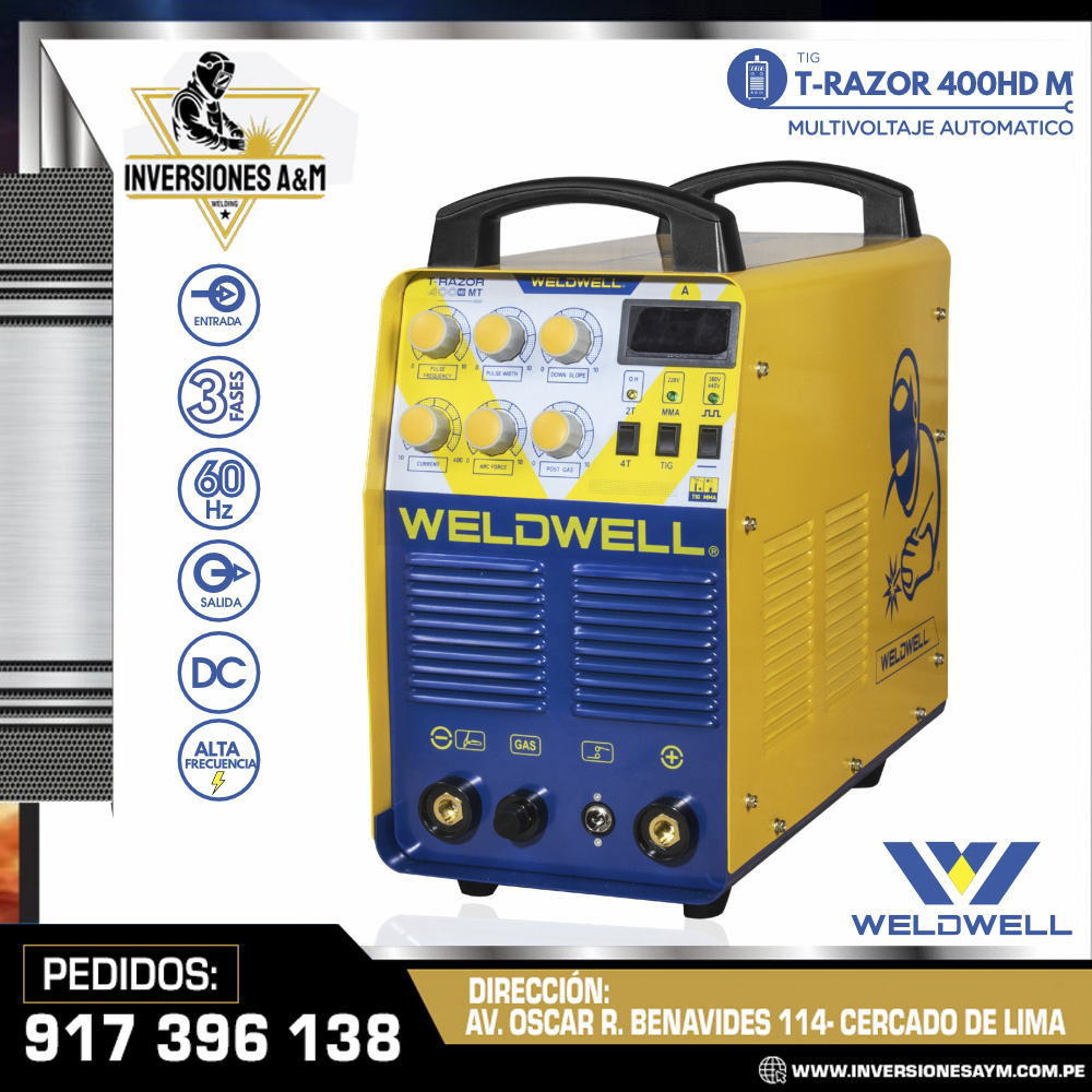 MAQUINA-DE-SOLDAR-T-RAZOR-400HD-MT-WELDWELL®.jpg MAQUINA DE SOLDAR T-RAZOR 400HD MT - WELDWELL® - Imagen 1