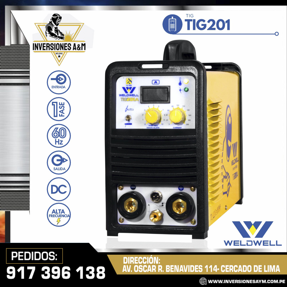MAQUINA-DE-SOLDAR-TIG-201-WELDWELL®.jpg MAQUINA DE SOLDAR TIG 201 - WELDWELL® - Imagen 1