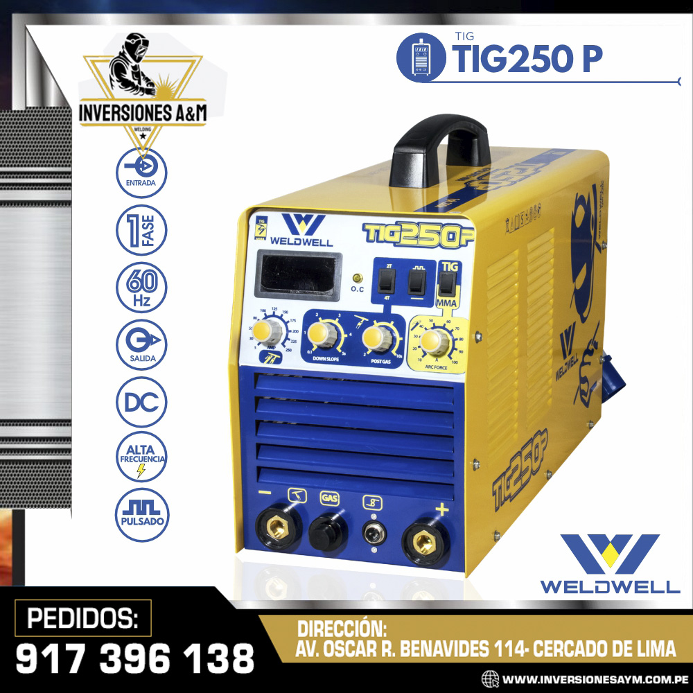 MAQUINA-DE-SOLDAR-TIG-250-P-WELDWELL®.jpg MAQUINA DE SOLDAR TIG 250 P - WELDWELL® - Imagen 1