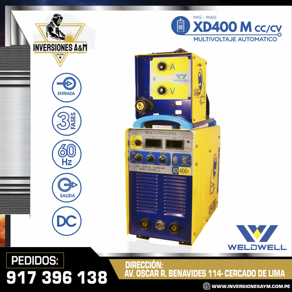 MAQUINA-DE-SOLDAR-XD400-M-CC-CV-WELDWELL®.jpg MAQUINA DE SOLDAR XD400 M CC-CV - WELDWELL® - Imagen 1