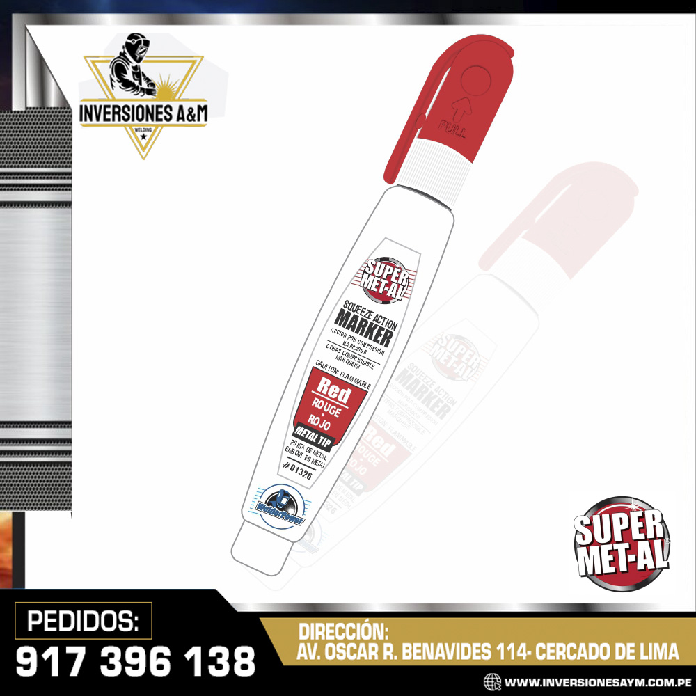 MARCADOR-PARA-METAL-SUPER-MET-AL-rojo.jpg MARCADOR PARA METAL SUPER MET-AL - ROJO - Imagen 1