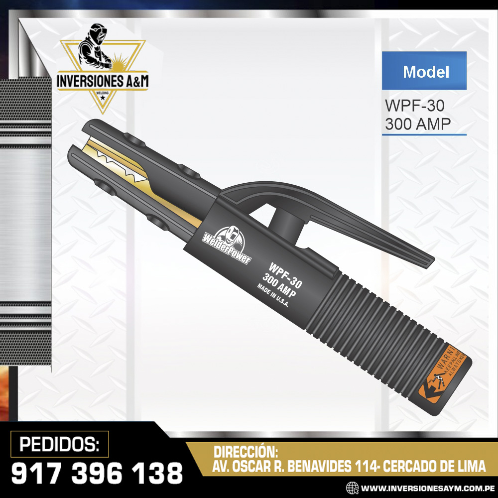 PORTA-ELECTRODO-WPF-30-WELDER-POWER.jpg PORTA ELECTRODO WELDER POWER 300AMP - Imagen 1