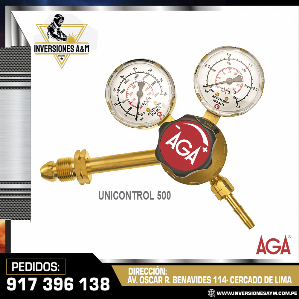 REGULADOR-UNICONTROL-500-ACETILENO.jpg REGULADOR UNICONTROL 500 - ACETILENO - Imagen 1