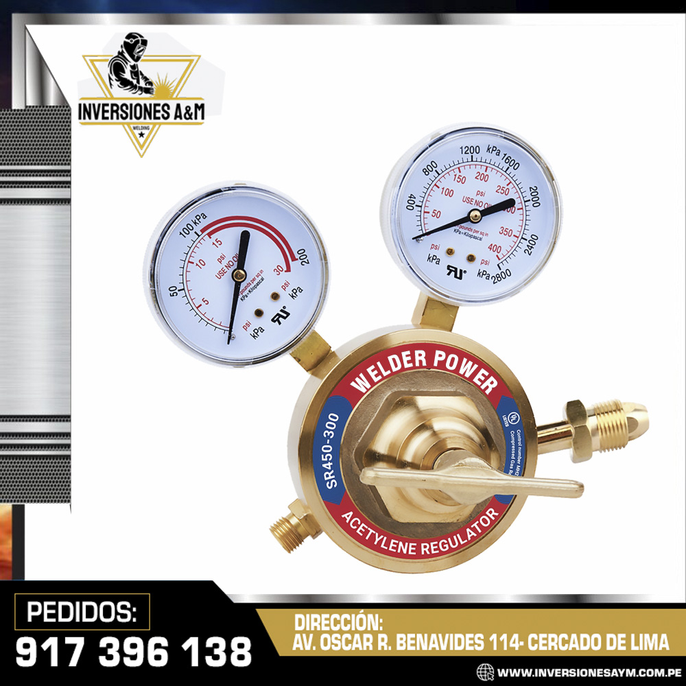 REGULADORES-ACETILENO-TRABAJO-PESADO.jpg REGULADORES ACETILENO SR 460 WELDER POWER - Imagen 1