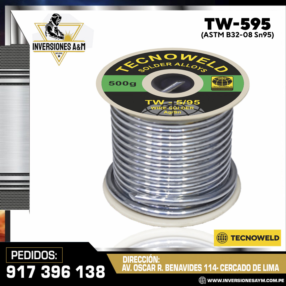 SOLDADURA-DE-ESTANO-Y-PLATA-TW-5-95-TECNOWELD.jpg SOLDADURA DE ESTAÑO Y PLATA TW-5/95 TECNOWELD - Imagen 1